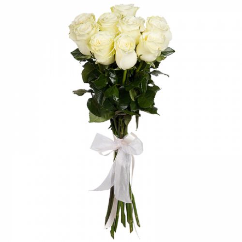 Купить 9 белых роз с доставкой по Ишимбаю